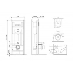 Комплект инсталляции AM.PM с клав Start S белый глянц с подв унит Spirit FlashClean с сид м/лифт