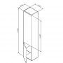 Шкаф-колонна AM.PM Like, подвесной, левый, 35 см, двери, белый, глянец