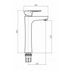 PL3005-17 Смеситель Fashun PLstart для накладного умывальника ABS пластик, графит