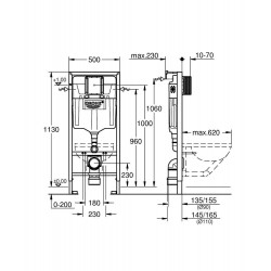 Комплект инсталляции Grohe Rapid SL (3в1), без унитаза, панель Skate Cosmopolitan альпин - белый