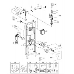 Комплект инсталляции Grohe Rapid SL (3в1), без унитаза, панель Skate Cosmopolitan альпин - белый