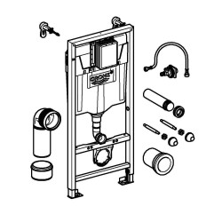 Комплект инсталляции Grohe Rapid SL (3в1), без унитаза, панель Skate Cosmopolitan альпин - белый