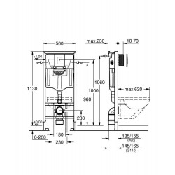 Комплект инсталляции Grohe Rapid SL (3в1), без унитаза, кнопка Skate Cosmopolitan хром