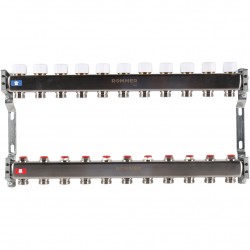 Коллектор из нерж. стали 1"x3/4" ROMMER без расходомеров 11 вых.