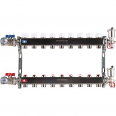 Коллектор из нерж. стали 1"x3/4" ROMMER в сборе без расходомеров 9 вых.