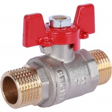 Кран шаровой Rommer 1/2"  НР/НР, ручка бабочка