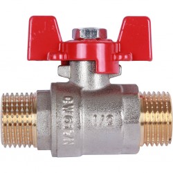 Кран шаровой Rommer 1/2"  НР/НР, ручка бабочка