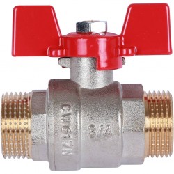 Кран шаровой Rommer 3/4"  НР/НР, ручка бабочка