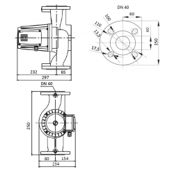 Насос циркуляционный Shinhoo BASIC 40-16F, фланцевый 220В