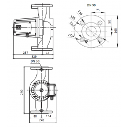 Насос циркуляционный Shinhoo BASIC 50-20SF, фланцевый 380В