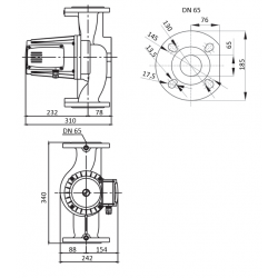 Насос циркуляционный Shinhoo BASIC 65-8SF, фланцевый 380В