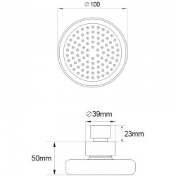 Лейка верхнего душа MELODIA d100мм, хром MKP27009С