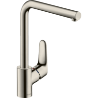 Смеситель для кухни Hansgrohe Focus, поворотный излив, 3/8", сталь