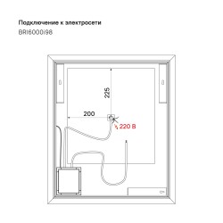 Зеркало с подсветкой и термообогревом, 60 см, Iddis Brick