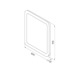 Зеркало с подсветкой и термообогревом, 80 см, Iddis Edifice