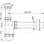 Сифон для умывальника ALСAPLAST Alcadrain DN40 c накидной гайкой 5/4"