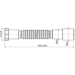 Гофра 1 1/2"*40/50  пласт. 400-850 мм A770 ALСAPLAST Alcadrain