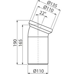 Колено для унитаза ALСAPLAST Alcadrain 22'