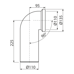 Колено для унитаза ALСAPLAST Alcadrain 90'