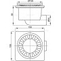 Трап ALCAPLAST Alcadrain 150*150/50мм углов. пластм.решетка APV15