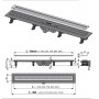 Канал дренажный ALCAPLAST Alcadrain 850*60 д.40мм APZ9-850 (решетка Simple Cube в компл.)