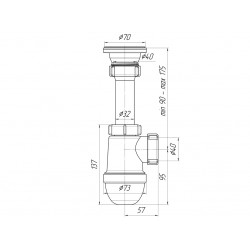 Сифон Ани 1 1/2"* 40  С0100