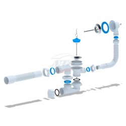 Сифон Ани д/ванны с в/п регулир 1 1/2 с гибкой трубой 40х50 с ревизией