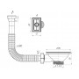 Перелив гибкий АНИ 3.1/2" д/мойки с прямоуг. горизонт. корпусом