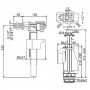 Комплект арматуры д/бачка с боковым впуском 1/2" с двойной кнопкой SA08 ALСAPLAST Alcadrain