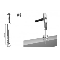 Дюбель 6 х 40 мм для хомута starQuick, с забивным саморезом, Walraven