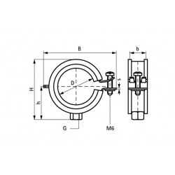 Хомут BISMAT Flash M8 1 1/2" (48-51 мм) 1 винт. с уплотн. epdm, быстрый замок, Walraven