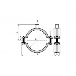 Хомут KSB2 М8/М10 3/8" (15-19 мм) 2-х винт. с уплотн. epdm, быстрый замок, Walraven