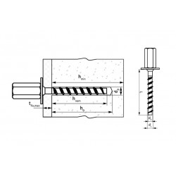 Шуруп 6 х 35 мм с внутренней резьбой М8/М10, по бетону WCS1N, Walraven