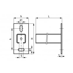 Консоль 27 x 18 х 1,5 х 200 мм настенная WM0 BIS RapidRail, Walraven